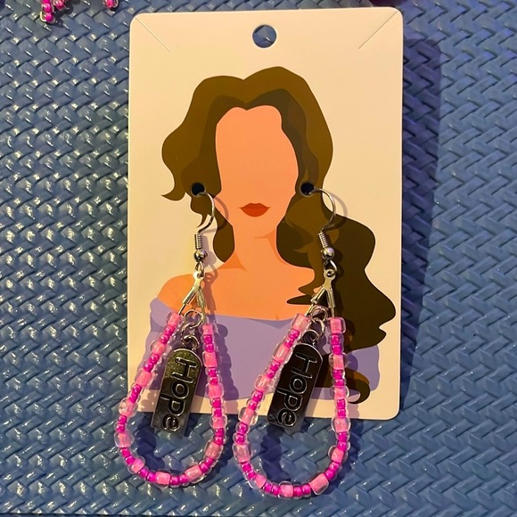 💖 Handmade Teardrop Hoop Earrings 💖 - Picture 2 of 3